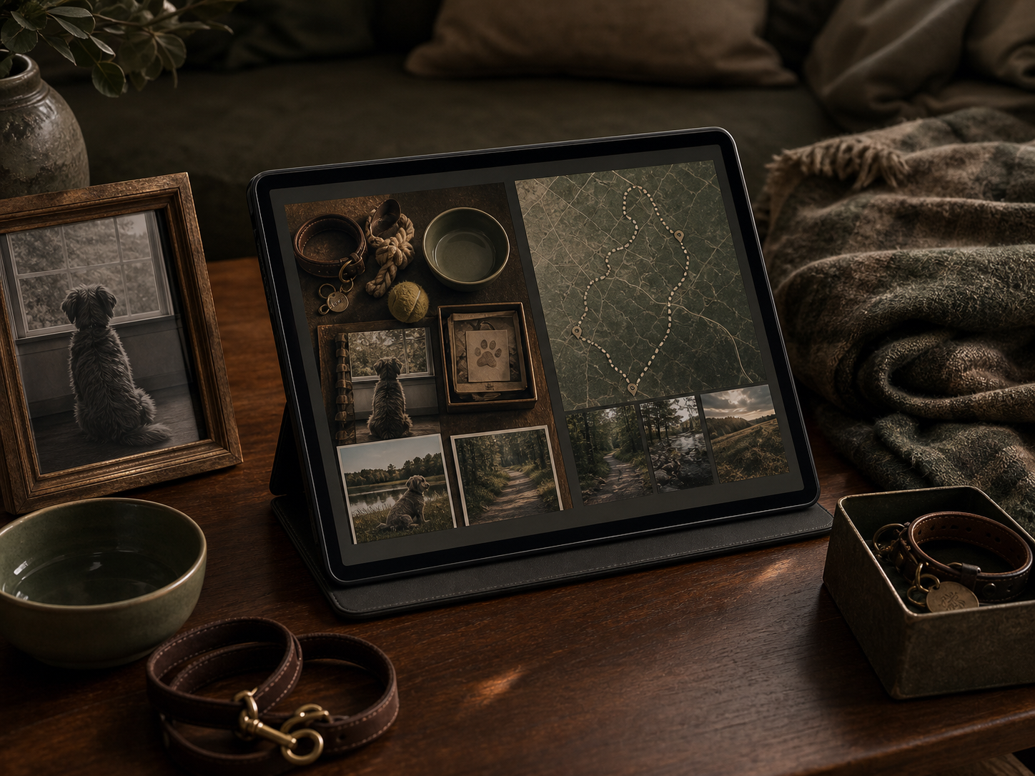 A pet digital keepsake shown on a tablet